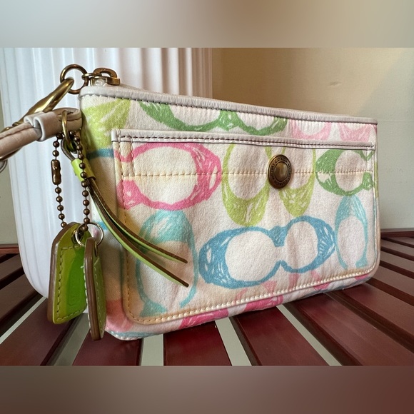VINTAGE Colorful Coach Wristlet - Picture 5 of 6